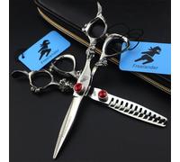 6.0' Hairdressing Scissors with Ruby Set, Multi-Functional Hairdressing Scissors, A Comfortable Grip Thanks to The Moderate Length, Suitable for Hairdressers