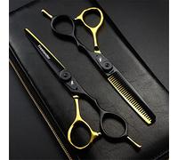 6.0 Inch Professional Black Barber Scissors Set - Sharp Hairdressing Shears for Salon and Home Use