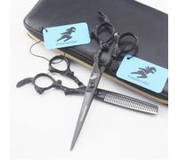 6.0 inches, 6.0-Inch Barber Thinning Shears, Black Barber's Scissors Set, The Blade is Wear-Resistant and, Suitable for Hairdressers and Pet Groomers (6.0 inches)