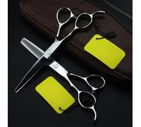 6.0 inches, Silver Barber Scissors Set, 6.0 Inch Left-Handed Hair Thinning Scissors, Hand Polished for A Sharp, Sturdy Edge, for Home Salons and Professional Hairdressers (5.5 inches)