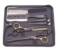 6.0'' Professional Hair Scissors Cutting Shears Thinning Hairdressing Haircut Razor Comb Set Salon Barber Home for Hair and Beard(Color 17)