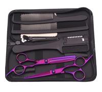 6.0'' Professional Hair Scissors Cutting Shears Thinning Hairdressing Haircut Razor Comb Set Salon Barber Home for Hair and Beard(Color 27)