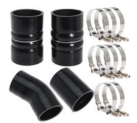 6.0 Turbo Intercooler Boots Clamps Kit for Ford F250 F350 Super Duty Excursion Econoline 6.0L Powerstroke Diesel 6.0 Turbo Intercooler Pipe Boot Kit 2003-2007 with T Bolt Clamp