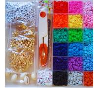 6,000 pcs 6 mm Clay Beads Kit - 24 Colours, Letter Beads, Smiley Faces, Hearts, Pendants, Tools & More for Jewelry Making and DIY Crafts