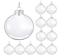 (6.00X6.00X4.00CM, As Shown) 20pcs Transparent Christmas Ball Empty Diy Ball Decorations Christmas Tree Baubles