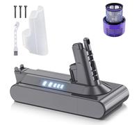 6.0Ah Replacement for Dyson V10 Battery Compatible with Dyson V10 SV12 Animal Absolute Fluffy Motorhead Total Clean Cyclone Series Vacuum Cleaner(1 Filter+3Screws+1 battery cover+1 brush)
