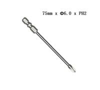 (6.0mm) 10Pcs 75mm Cross Bit With Magnetic Electric Drill Electric Screwdriver Screwdriver Head Wind Batch Set