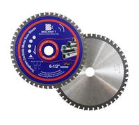 6-1/2" Metal Cutting Circular Saw Blade - BRSCHNITT 2pcs Tungsten Carbide Tipped TCT Saw Blades for Steel, Stainless Steel, Nickel, Titanium, Ferrous Metals, Steel Pipe（48T Arbor:4/5"-5/8"）