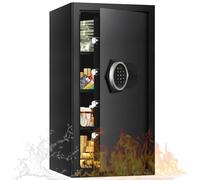 6.1 Cu ft Extra Large Home Safes Fireproof Waterproof, Anti-Theft Fire proof Safes for Home Use With Combination Lock, Spare Keys, Lock Box and Led Light, Jewelry Safe for Home Money Documents