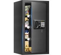 6.1 Cuft Large Fireproof Safe for Documents, Digital Security Personal Safety Box with Programmable Keypad, Spare Keys and Removable Shelf, Anti-Theft Fire Safe Box for Home Money Firearm Medicine