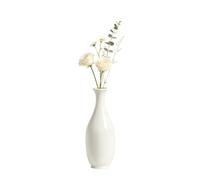 6.1 Inch Mini White Ceramic Bud Vase for Home Decor, Small Mouth