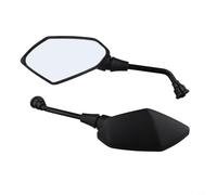 6.1-inch Wide-View Motorcycle Rearview Mirror Set with 360° Ball Joint Rotation Abs Shell Steel Rod Construction Compatible with Most Motorcycles and Atvs Black