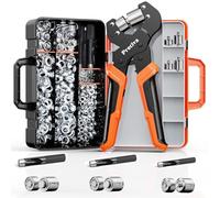 6/10/12 Eyelet Punch Kit, Preciva 3-Sizes Grommet Tool Kit-1/4" 3/8" 1/2" Heavy Duty Hole Punch Tool with 300pcs Rust-Resistant Grommets, Portable Storage Case for Leather Belt, Fabric, PVC, Tarpaulin