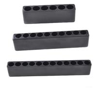 6/10/12-Hole Plastic Screwdriver Bit Holder for 1/4" Hex Shank Tools - 3-Piece Organiser Set for Drill Bits, Screwdriver Storage & Work