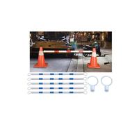 6/10/30 Pack Expandable Traffic Cone Ber - 3ft to 6ft Lightweight PVC Safe Bcade for Pedestrian Walkway & Parking Lot - Portable Cone Bar (B/25pcs)