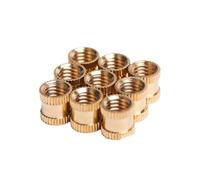 6-100pcs Brass Insert Hot Melt Nuts Knurled Thread Injection Nut Inserts All Size Brass Knurled Inserts Nut Embed(Length 4mm,M8(OD 10mm)6Pcs)