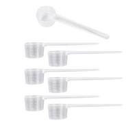 6 10ml Measuring Spoons with Clear Plastic Scales, Reusable Long-Handled Spoons, Perfect for Measuring Coffee, Protein Powder, Sugar, Salt, MSG, Essential Kitchen Tools.