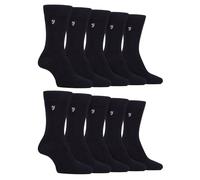 Farah 10 Pairs Multipack Mens Bamboo Dress Socks Bright Cotton Socks with Gentle Grip Top (6-11, Black)