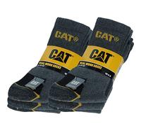 (6-11, Charcoal) 6 Pairs of CAT Caterpillar Mens Adults Heavy Duty Industrial Workwear Socks