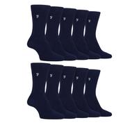 Farah 10 Pairs Multipack Mens Bamboo Dress Socks Bright Cotton Socks with Gentle Grip Top (6-11, Navy)