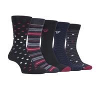 (6-11 UK, Black Berry (Polka Dots)) FARAH - 5 Pack Mens Classic Patterned Office Cotton Dress Socks