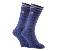 (6-11 UK, Blue) 2 Pack Mens Thick Cotton Chunky Knitted Formal Boot Socks