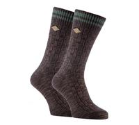 (6-11 UK, Brown) 2 Pack Mens Thick Cotton Chunky Knitted Formal Boot Socks