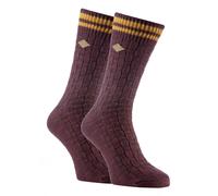 (6-11 UK, Burgundy) 2 Pack Mens Thick Cotton Chunky Knitted Formal Boot Socks