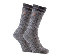 (6-11 UK, Grey) 2 Pack Mens Thick Cotton Chunky Knitted Formal Boot Socks
