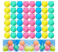 6/12/18/30/48 Pieces Silicone Water Bombs Reusable Reusable Water Bombs Water Balls Reusable Water Balloons Refillable Water Bombs Water Bomb (Pack of 48)