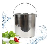 6/12/20 Litre Stainless Steel Bucket Heavy Duty Handled Pail Storage Water Milk Metal Bucket With Lid For Catering Kitchen Fire Garage Spillage Sand (20L)