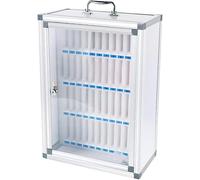 6/12/24/36/48/60 Slots Mobile Phone Storage Box Wall-mounted Phone Box With Lock & Soft Lining Can Be Carried By Hand, Silver, 36