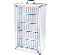 6/12/24/36/48/60 Slots Mobile Phone Storage Box Wall-mounted Phone Box With Lock & Soft Lining Can Be Carried By Hand, Silver, 36