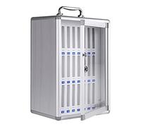 6/12/24/36/48/60 Slots Wall Mounted Cell Phone Locker Aluminum Alloy Cell Phone Holder Case Cabinet Wall Mount For Schools And Businesses (Color : Silver, Size : 24)