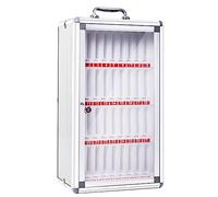 6/12/24/36/48/60Slot Portable Phone Storage Cabinet Lockable Mobile Security Box Ideal for Schools Factories Exams & Workspaces Silver (Size: 6 Slots)