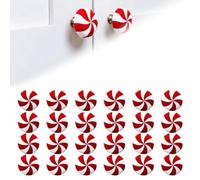 6/12/24pcs Christmas Candy Shape Door Handle Covers, Red Peppermint Christmas Cupboard Door Knobs for Kitchen Bedroom Drawer Cabinet Living Room Handles