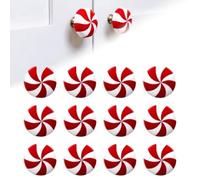 6/12/24pcs Christmas Candy Shape Door Handle Covers, Red Peppermint Christmas Cupboard Door Knobs for Kitchen Bedroom Drawer Cabinet Living Room Handles