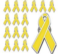 6/12/25/50/100/200 pieces Yellow Ribbon Pin Enamel Awareness Brooch lapel Pins Bone Cancer Support Campaign Charity Donation Event Gift Accessories Badge bulk, M, Alloy Steel, no gemstone