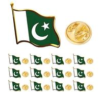 6/12/25/50/100 pieces small Pakistan Flag lapel pins for men bulk, S, Alloy Steel, no gemstone