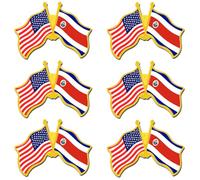 6/12/50/100 Pack -American Costa Rica Friendship Flag Pins Bulk -1.4” Metal US USA Costa Rica Lapel Pins Badge Button Souvenir, 1.4inch, Metal, no gemstone