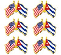 6/12/50/100 Pack -American Cuban Friendship Flag Pins Bulk -1.4” Metal US USA Cuba Lapel Pins Badge Button Button Souvenir, 1.4inch, Metal, no gemstone