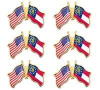 6/12/50/100 Pack American Georgia Flag Lapel Pins Bulk -1.4” Metal US USA GA State Lapel Pins Activist Organizations Badge Button Souvenir, 1.4inch, Iron Brass, no gemstone