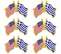 6/12/50/100 Pack -American Greece Friendship Flag Pins Bulk -1.4” Metal US USA Greek Lapel Pins Badge Button Souvenir, 1.4inch, Metal, no gemstone