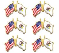 6/12/50/100 Pack American Illinois Flag Lapel Pins Bulk -1.4” Metal US USA IL State Lapel Pins Activist Organizations Badge Button Souvenir, 1.4inch, Iron Brass, no gemstone