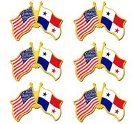 6/12/50/100 Pack -American Panama Friendship Flag Pins Bulk -1.4” Metal US USA Panamanian Lapel Pins Badge Button Souvenir, 1.4inch, Metal, no gemstone