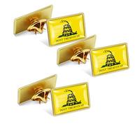 6/12/50/100 Pack-Gadsden Don't Tread On Me Flag Pins Bulk -1” Metal Yellow Snake Lapel Pins Badge Souvenir For Hat Bag Travel Gifts