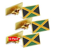 6/12/50/100 Pack-Jamaica Flag Pins Bulk -1” Metal Patriotic Jamaican Lapel Pins Badge Souvenir For Hat Bag Travel Gifts, 1inch, Metal Nickel Brass, no gemstone