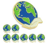 6/12/50/100Pack Earth Pin Bulk -Metal Hat Men Women Earth Day Gifts Mini Beautiful Watercolor Planet Cute Style Badge Brooch For Green Campaigners, Alloy, electroplating, no gemstone