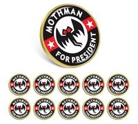 6/12/50/100Pack MOTHMAN FOR PRESIDENT Pin Bulk -Metal Hat Men Women Mini Cute Hip Hop Style Badge Brooch Gifts For Science Lovers, Alloy, electroplating, no gemstone