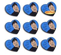 6/12/50/100Pcs live laugh love Lapel Pins Bulk - Metal Kim Jong Un Heart Cool Funny Brooch Badge Pin, 35X30MM, Metal, no gemstone